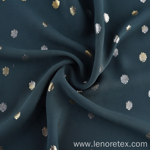 Polyester Gold Foil Printing Woven Moss Crepe Fabric